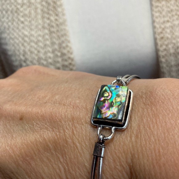 NEW Abalone Shell 925 Sterling Silver Bracelet - Picture 2 of 5